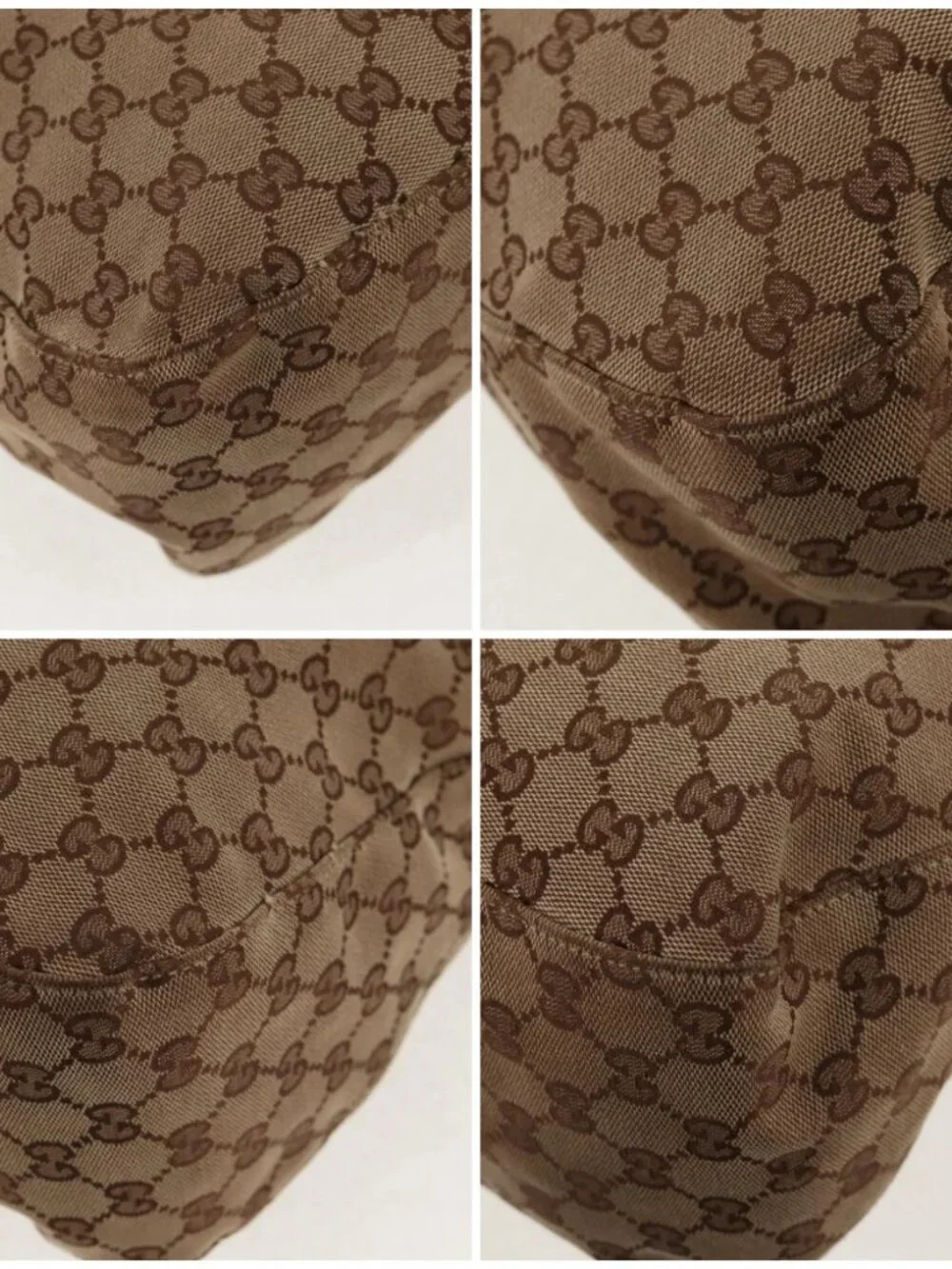 GUCCI GG Canvas Hand Bag 2way Beige White Auth ep10950
